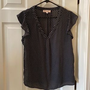 Black and white polka dot dress shirt. Loose sleeves. Philosophy brand.